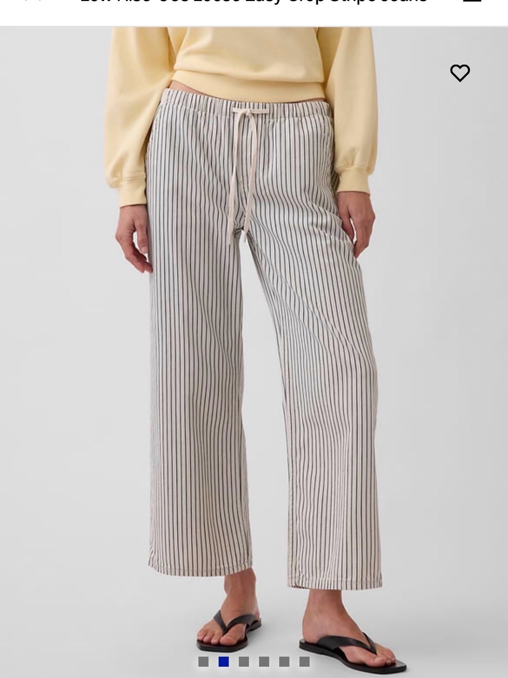 GAP low rise loose easy crop Drawstring jeans with Black Pinstripes